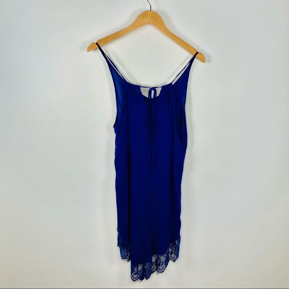 Intimately Free People Eyelash Sleeveless Floral Lace Boho Slip Dress Blue XS - Picture 3 of 9